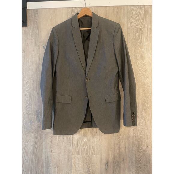 Ikks- pin Stripe Blazer / size 38R / Gray - Picture 1 of 11